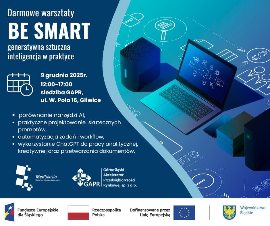 Warsztaty BE SMART w GAPR — generatywna AI w projektach B+R+I